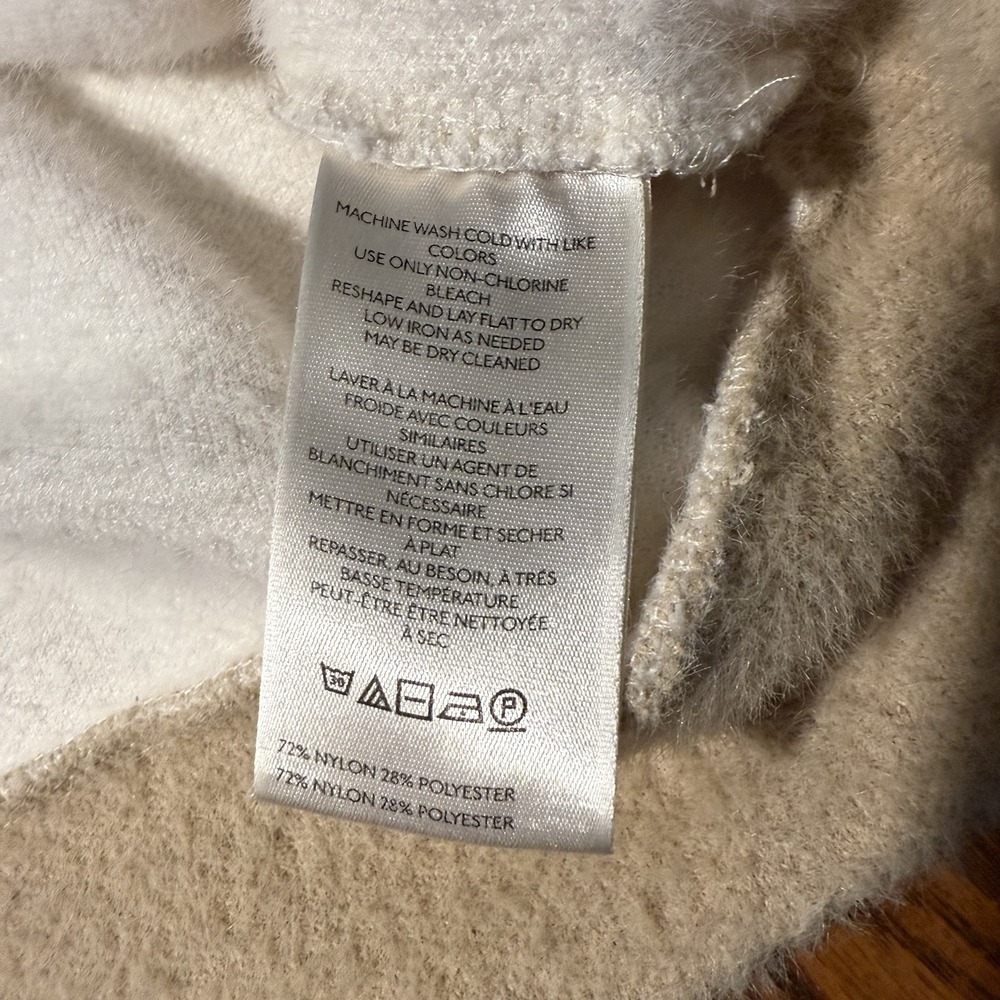 Maeve Anthropologie Ringer Sweater Ivory Cozy Oversized XS - Picture 4 of 8